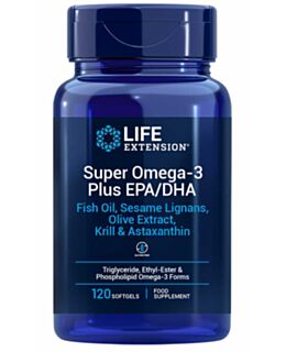 Super omega-3 Plus EPK/DHK ribje olje, sezamovi lignani, izvleček oljk, kril & astaksantin